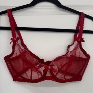 Agent Provocateur Lorna RARE Elegant Red Lace Bra NWOT